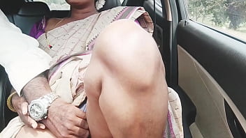 Mature Indian Aunty In Saree Seduces Son-in-law During Long Drive With Dirty Telugu Whispers.
