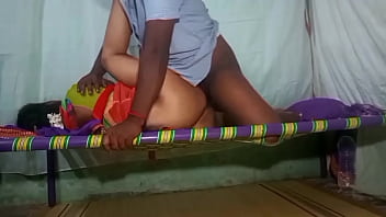 Sultry Tamil Aunty In Silk Saree Gets Pounded Doggy Style On The Home Couch