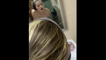 Naughty Little Thing Bent Over The Public Restroom Sink, Begging For It