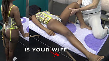 Is That Your Wife Watching? An Older Masseur Teases A Young Client In A Slippery, Sensual Black Massage