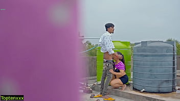 Rooftop Raw Desi Fuck – Don’t Fill My Pussy With Your Cum