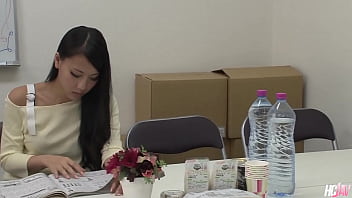 Ravenous Ren Azumi Devours Two Thick Cocks In A Greedy, Sloppy Double Blowjob.