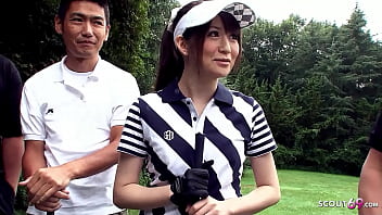 Instructor And His Buddies Convince Japanese Teen To Service Them All During A Private Golf Lesson