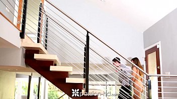 Stairway Seduction: Tall Goddess Anastasia Black Gets Her Wet Pussy Devoured