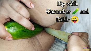 Cucumber And Dildo: A Double Penetration Study On A Bbw Indian Wife’s Ass And Pussy With Hindi Audio