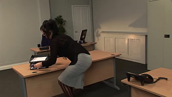 Spreading Her Cheeks Over The Polished Wood, Kerry Louise Gets Railed Deep From Behind By Her Commanding Superior.