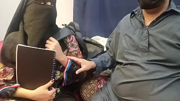 Desi Student In Hijab Gets A Private Lesson From Her Tutor, Moaning As He Fills Her Tight Pussy