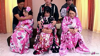 A Wild Japanese Threesome: Three Adorable Jav Teens With Luscious Bush