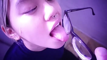 A Filthy Asian Whore Eagerly Awaits Her Master’s Command, Then Hungrily Licks His Hot Load From Her Spectacles. Watch The Entire Depraved Scene Unfold At Sabelarsene.com