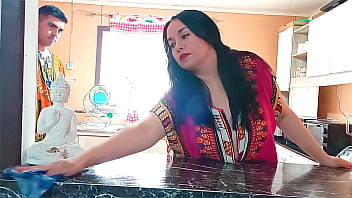 Spicy Indian Stepmom Gets Nasty With Her Stepson In The Kitchen