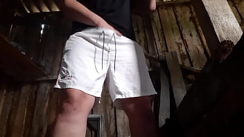 Barn Babe Rubs Herself Raw, Clothes On, Hiding From Prying Eyes